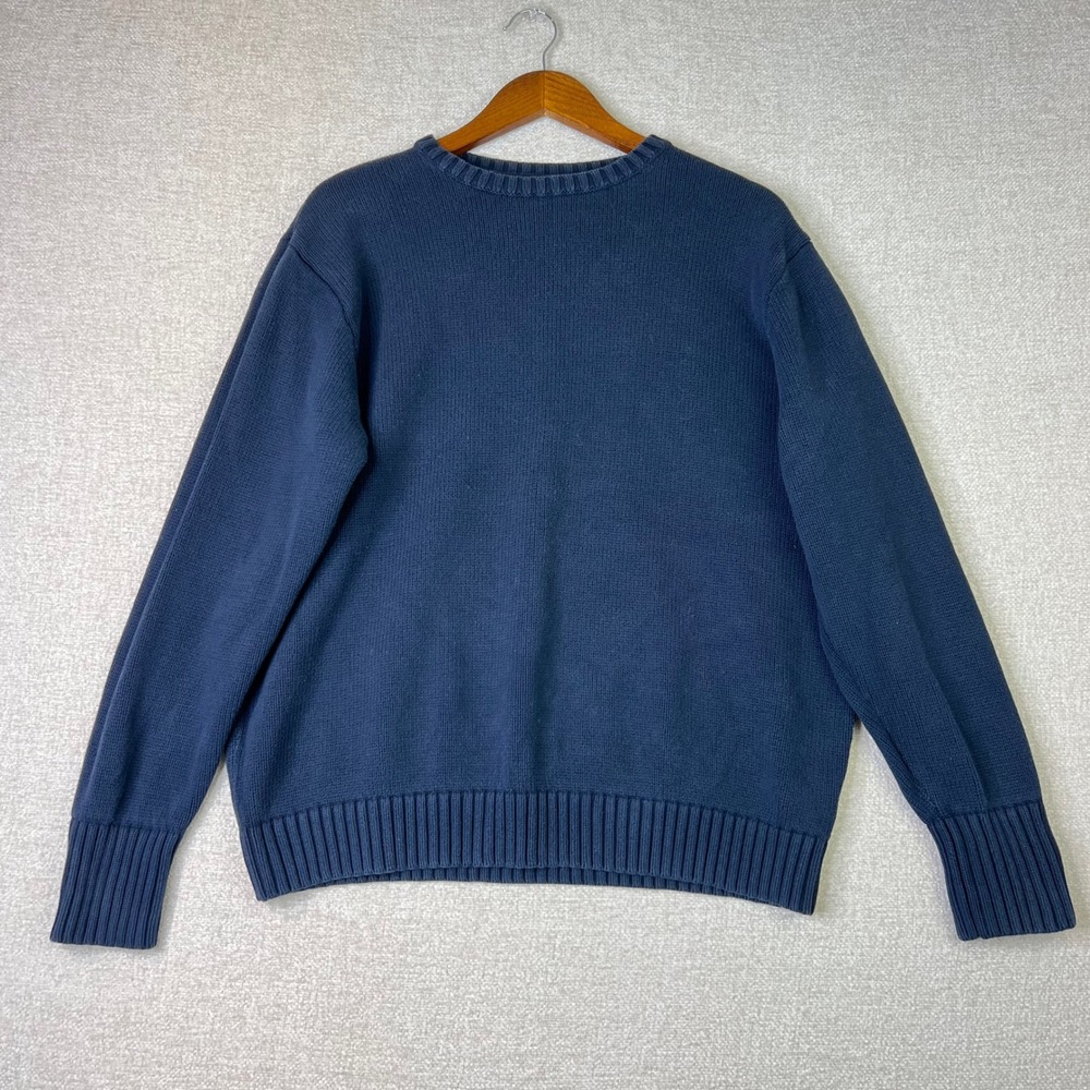 Brandy Melville Navy Blue Oversized Crewneck Sweater Large Preppy Minimal OS